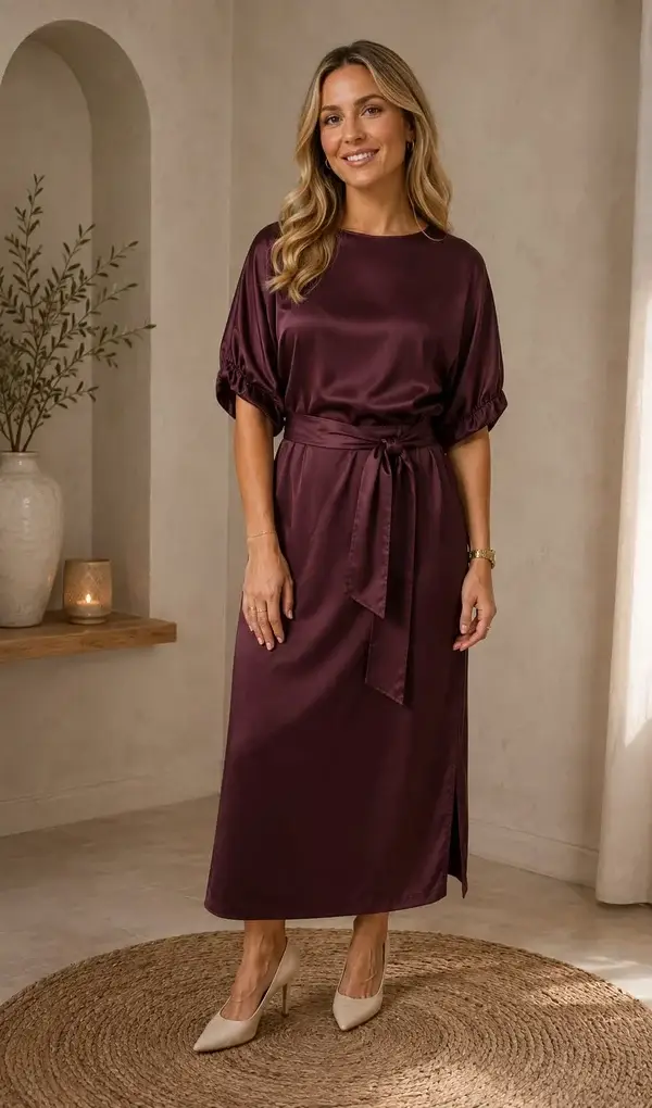 Loni jurk - wijnrood / burgundy