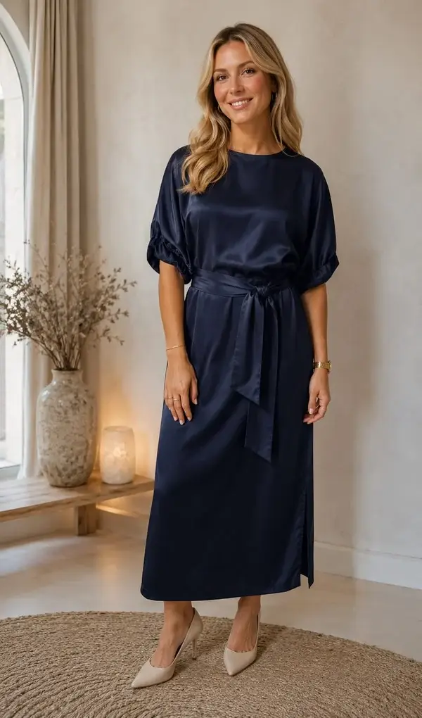 Loni jurk - donkerblauw