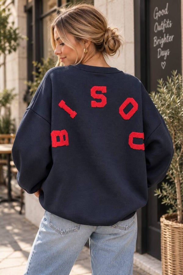 Bisou trui - navy & rood