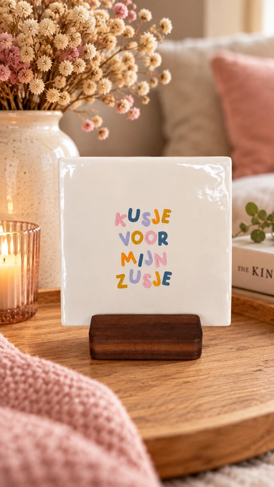 Tegeltje - kusje voor mijn zusje
