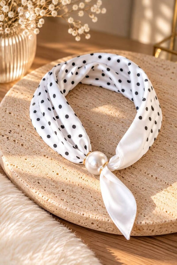 Sjaal met magneetsluiting - polka dots