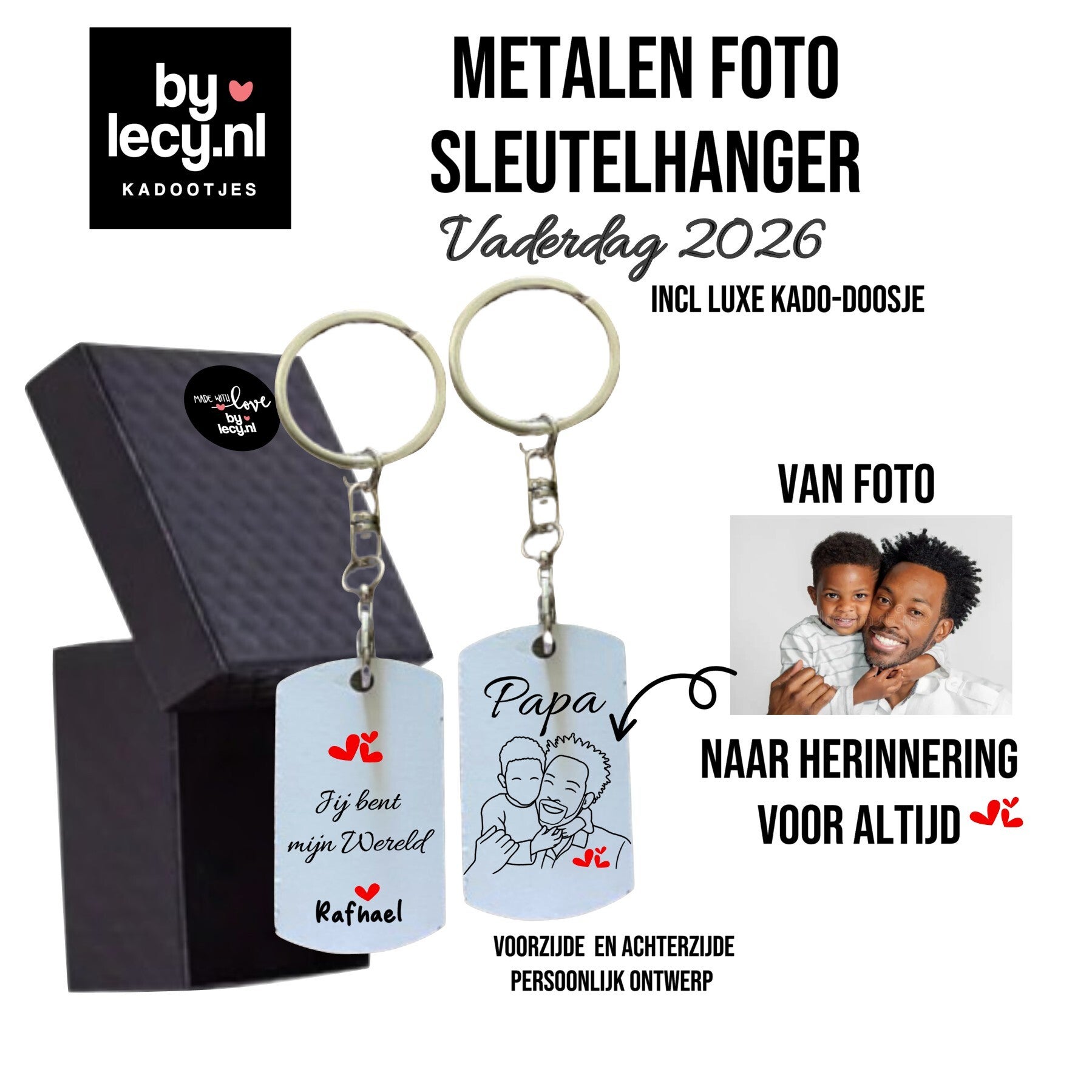 Metalen Foto Lijntekening Sleutelhanger ❤️ - een blijvende herinnering