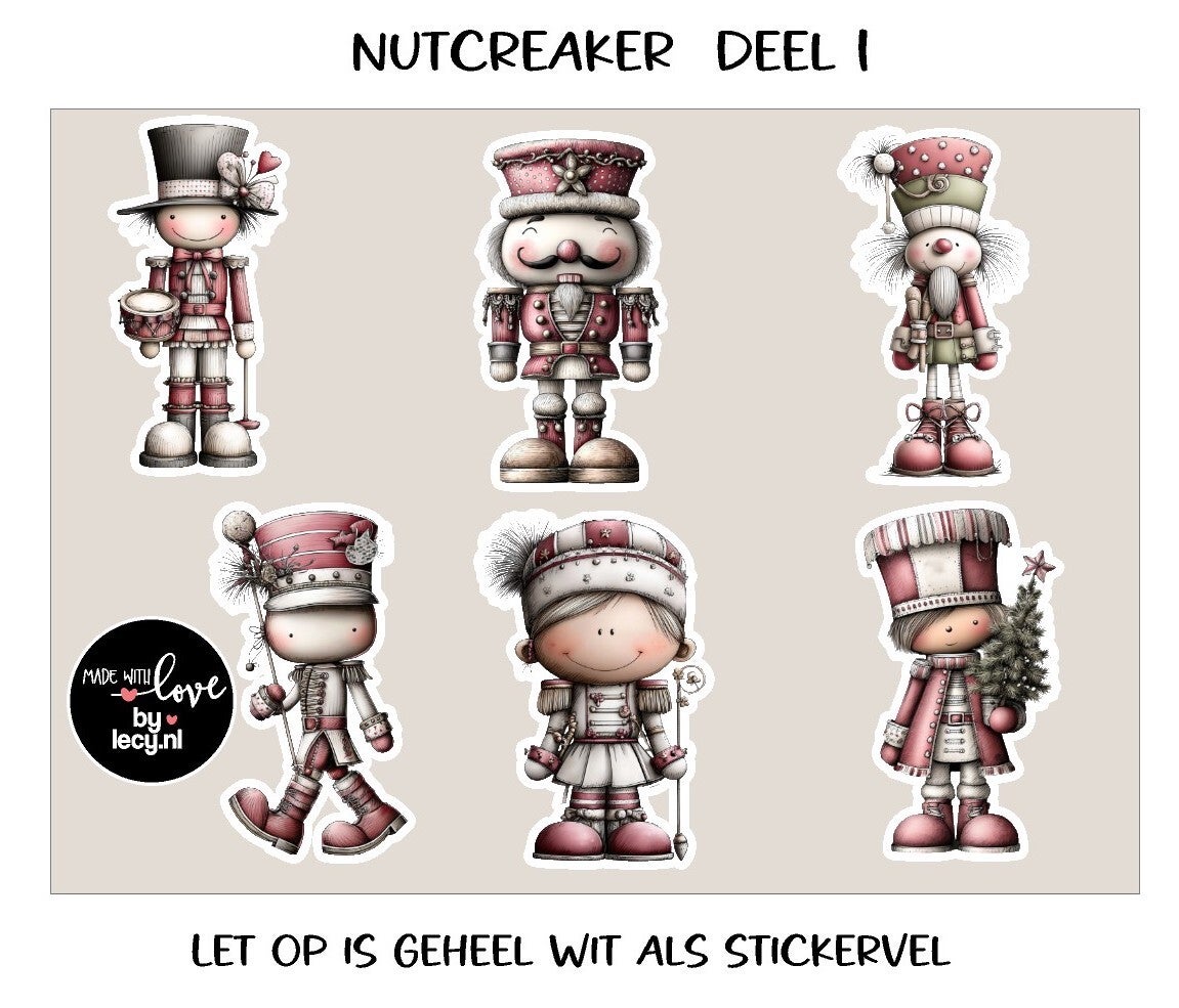 Whimsical Nutcreakers deel 1 t/m 4 Die Cut & Stickers