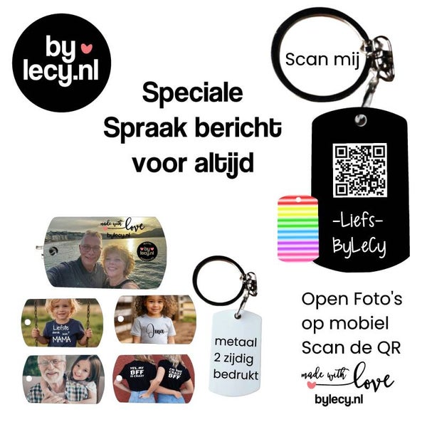 Sleutelhanger Metaal- Speciale Boodschap voor altijd- QR code.