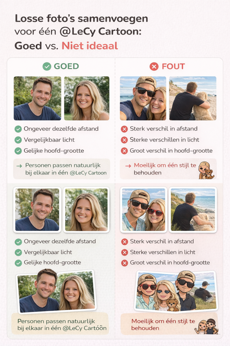 Goed vs niet ideaal losse foto's