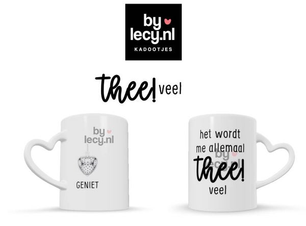 Mok Kado set - het wordt me Thee veel Mok - ook met Naam