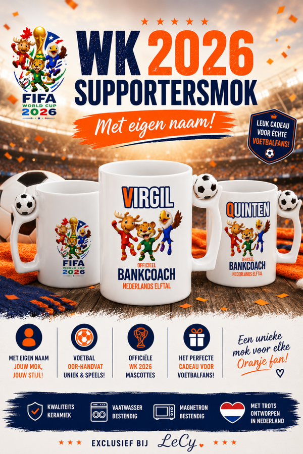 Mok WK 2026 Mascottes+Naam  🧡🦁 Hup Holland Hup! 🦁🧡
