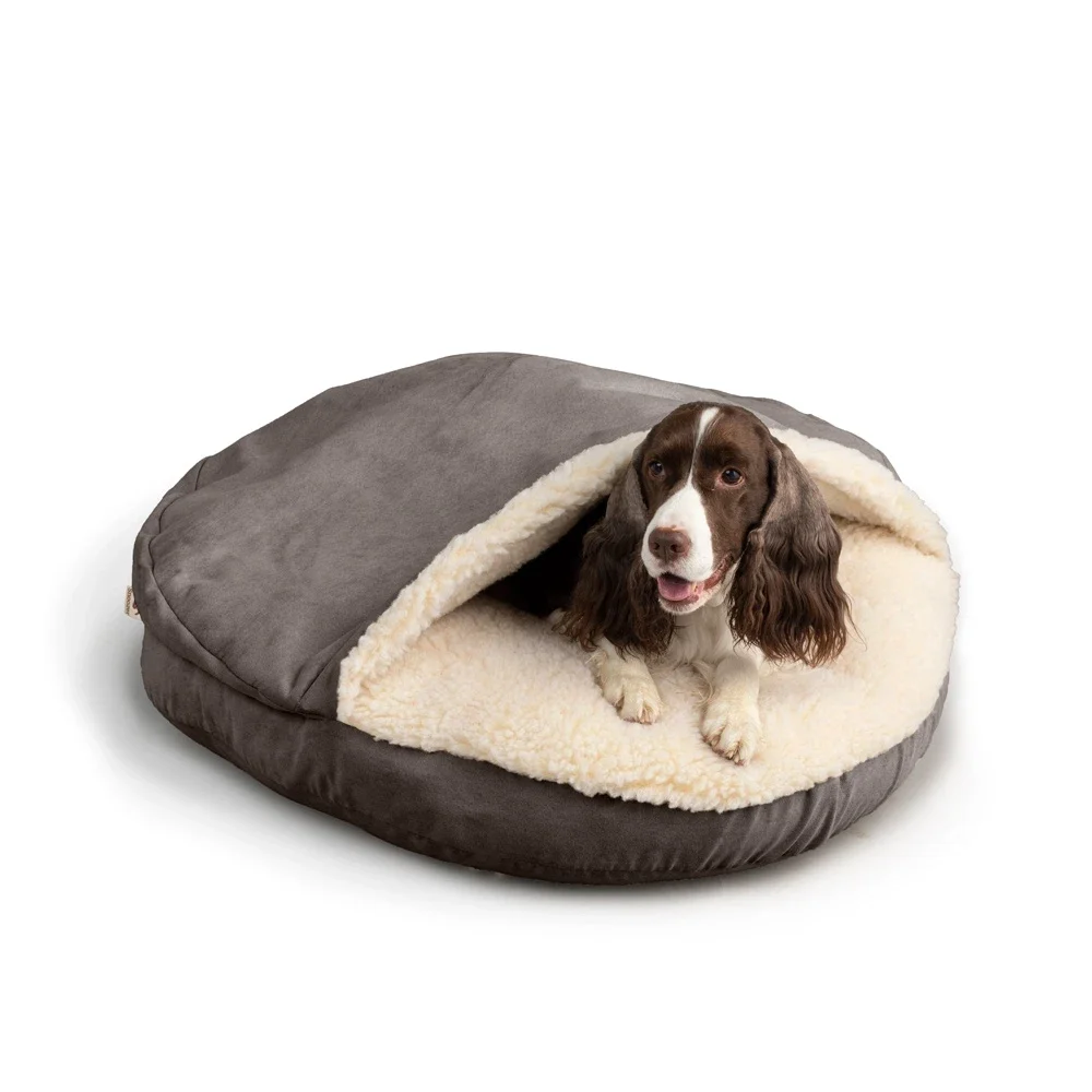 Micro-suède Cozy Cave® hondenmand Rond, Rechthoekig en voor de Bench