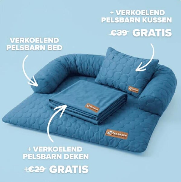 Pelsbarn Verkoelende Hondenmat (1+1) Set met verkoelende deken en kussen.