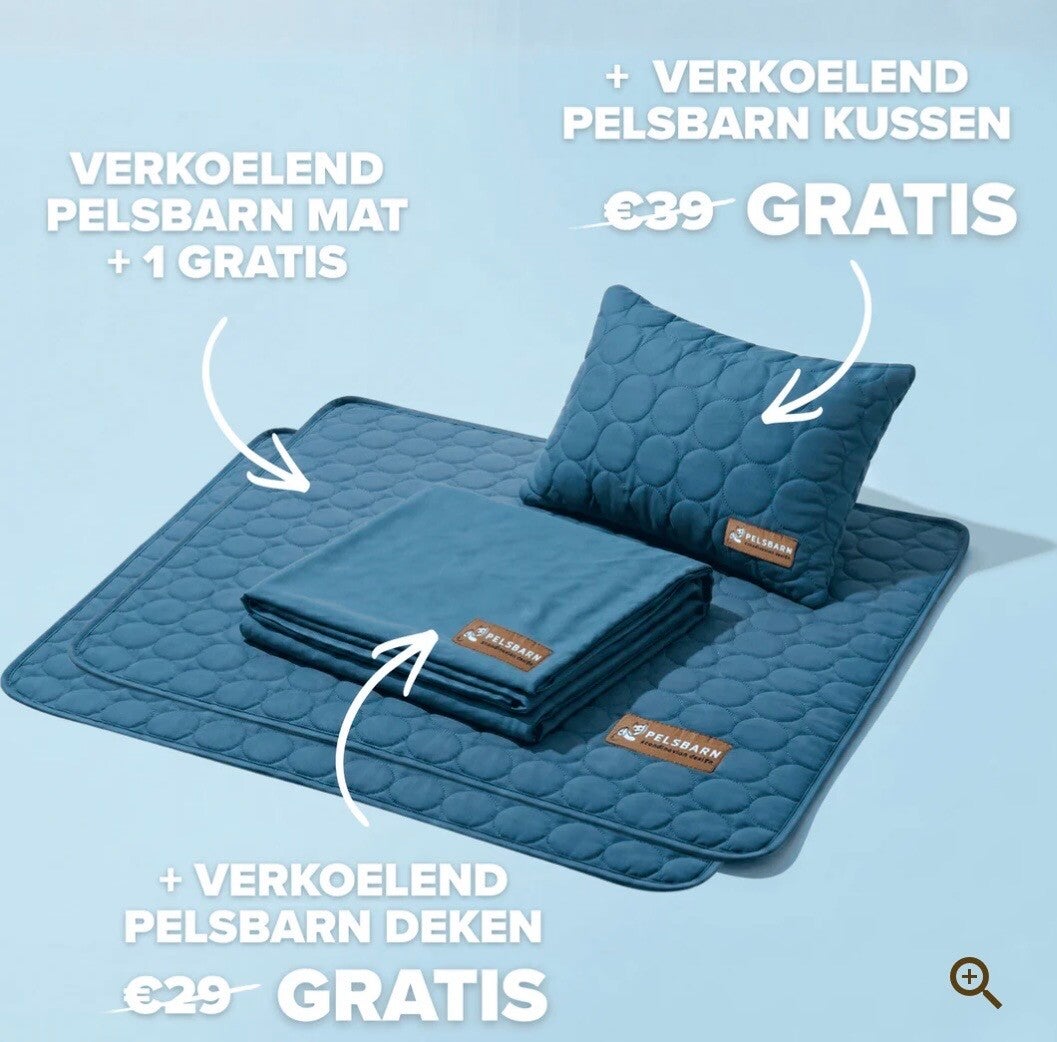 Pelsbarn Verkoelende Hondenmat (1+1) Set met verkoelende deken en kussen.