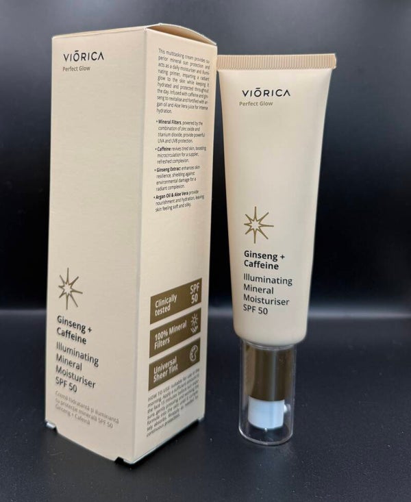 The Viorica Perfect Glow Ginseng + Caffeine Mineral Moisturiser SPF 50