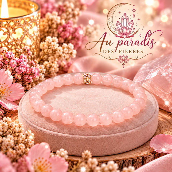Bracelet quartz rose (pierres 6mm)