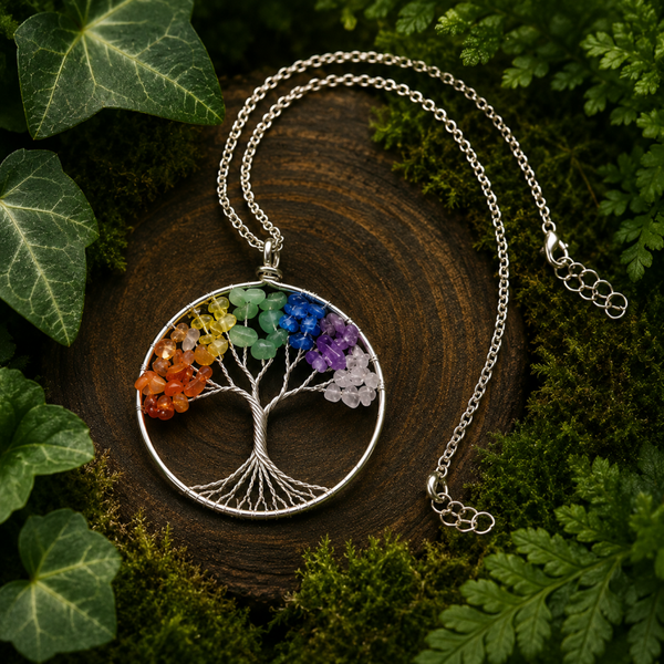 Pendentif 7 chakras arbre de vie