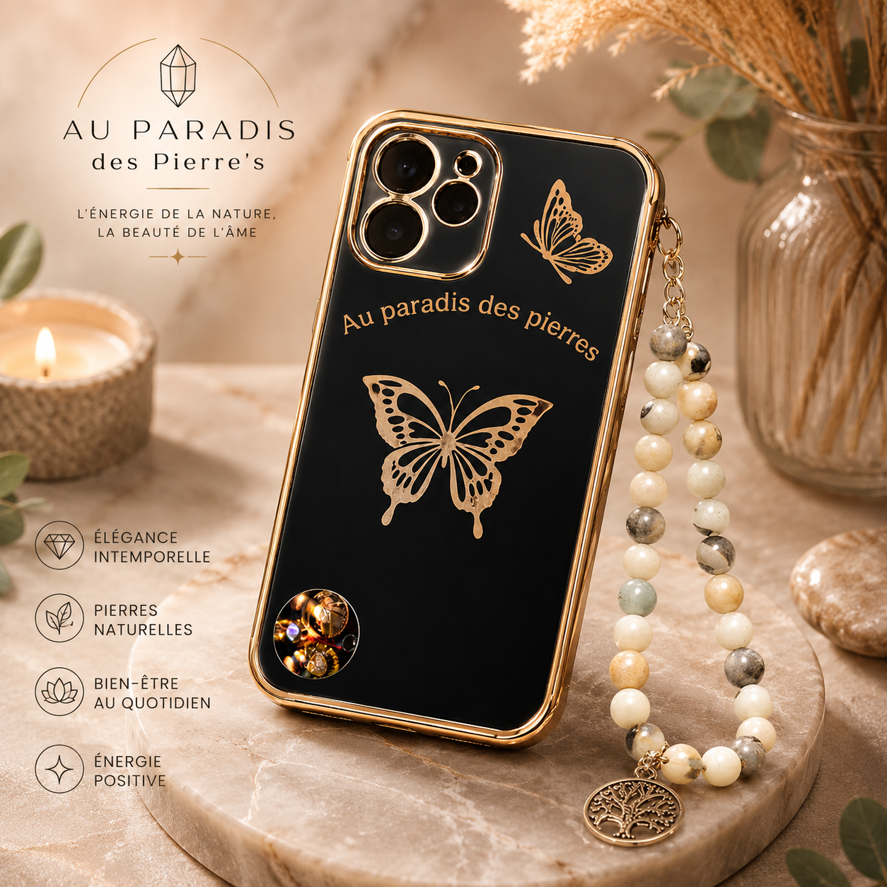 Bijoux téléphone en Amazonite