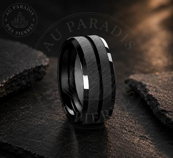 ✨ Bague homme en carbure de tungstène –