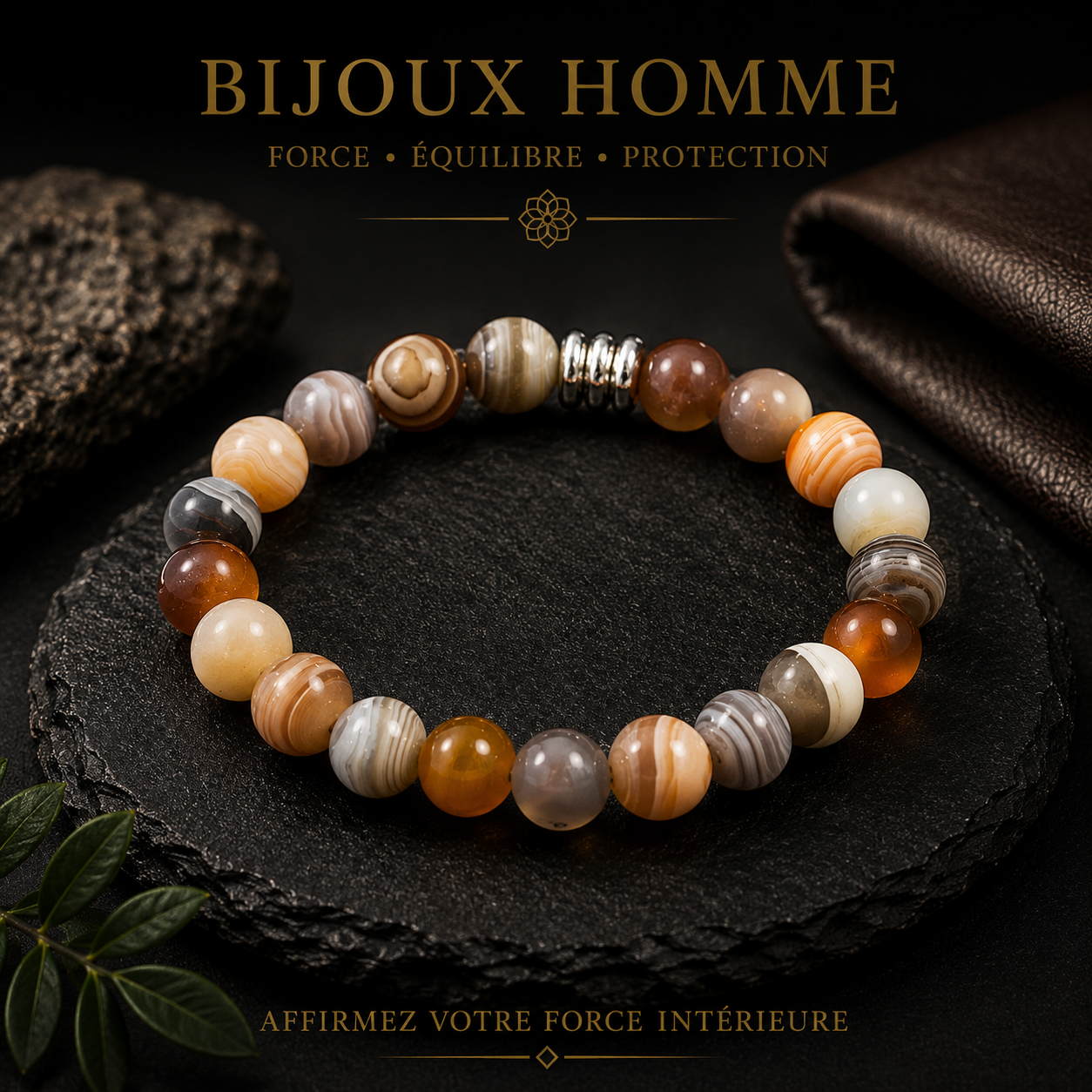 Bracelet “chance” en agate du Botswana