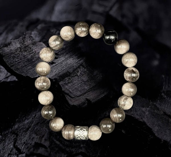 Bracelet œil de chat pierres 10mm