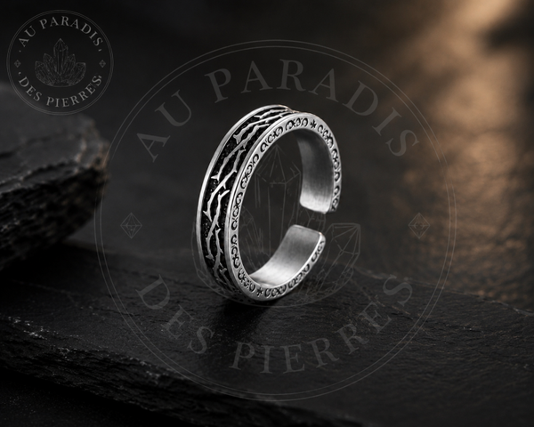 Bague home réglable a rayure