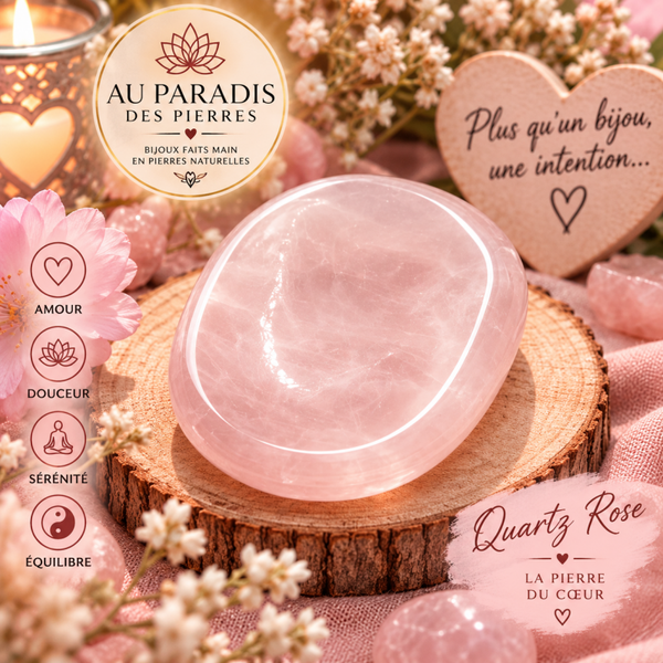 Galet anti stress quartz rose