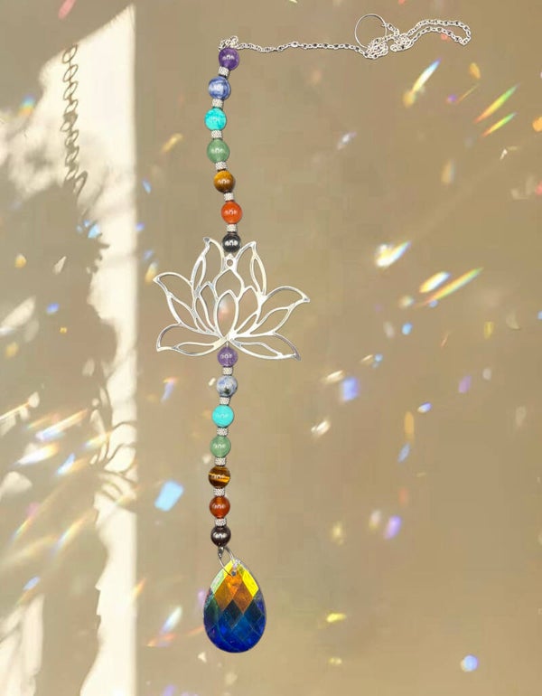 Attrape soleil 7 chakras modèle argenté