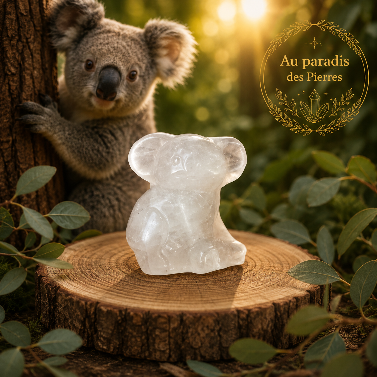 🐨Koala en cristal de roche 🐨