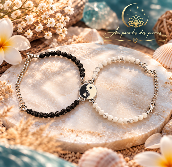 Bracelet puzzle ying yang Ensemble pour Couple ou BFF