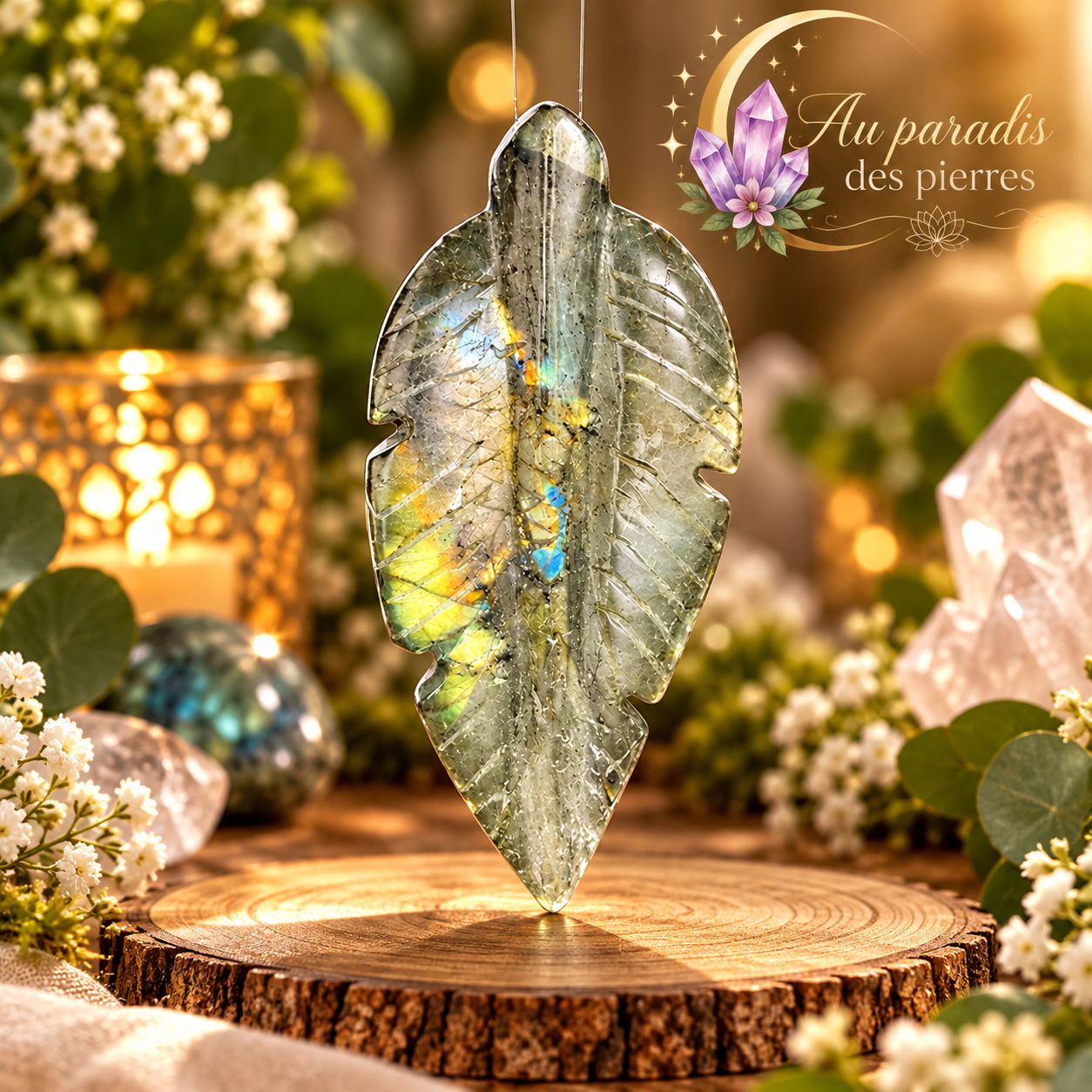 Plume en labradorite