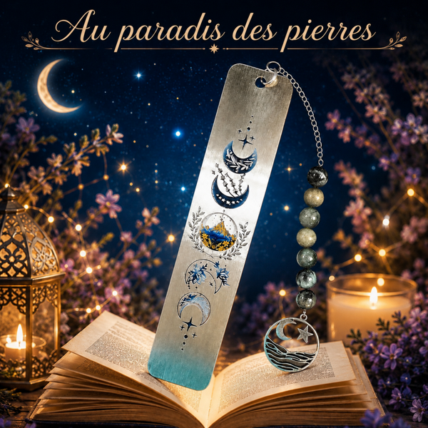 Marque page acier inoxydable œil de chat