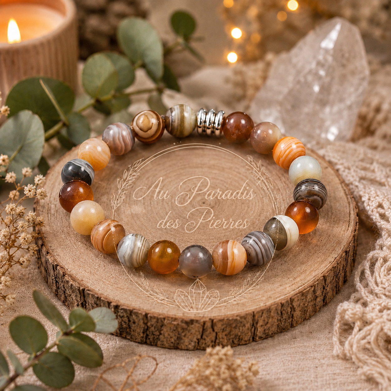 Bracelet “chance” en agate du Botswana