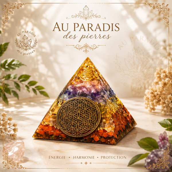 Pyramide orgonite 7 chakras
