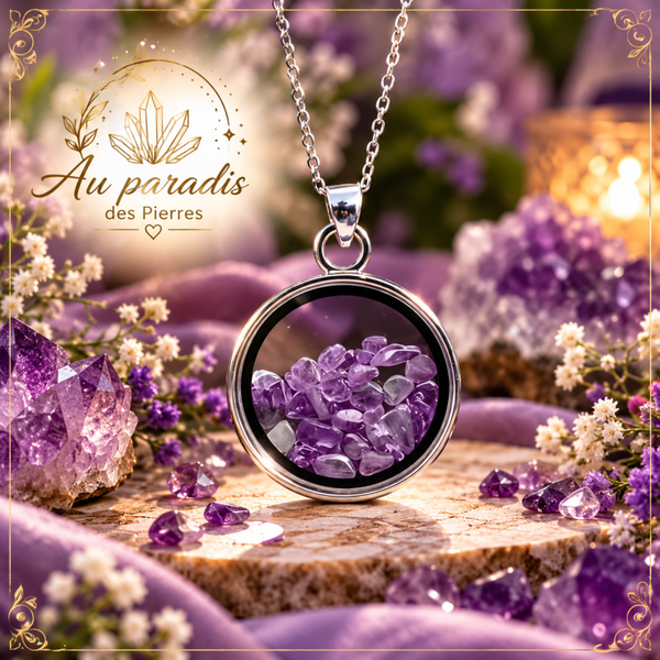 💜Pendentif améthyste eclat de Pierres naturelles 💜