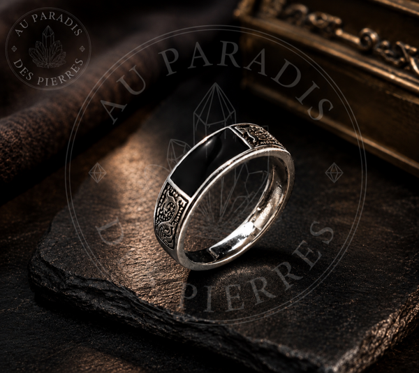 Vague homme réglable obsidienne motif dragon