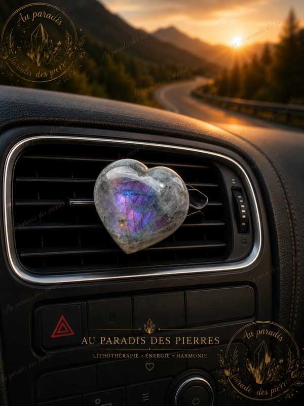 ✨Clip voiture coeur en labradorite ✨