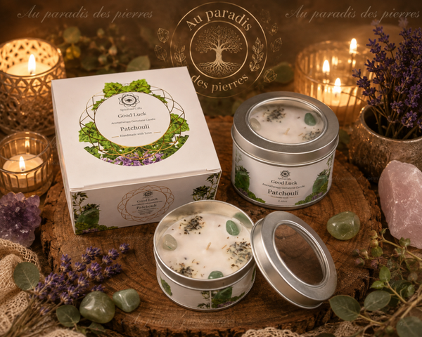 Bougie Green Tree “Bonne chance 🍀aventurine verte et patchouli