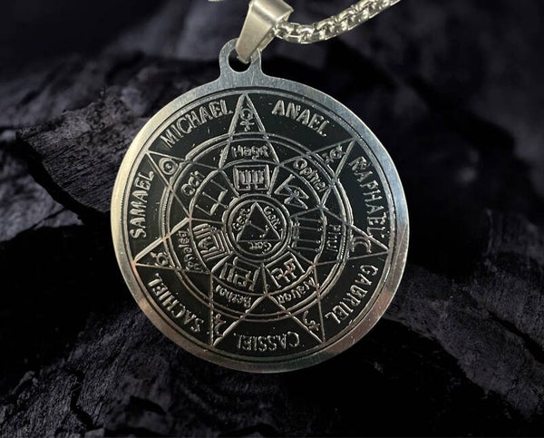 Pendentif sceau des 7 archanges acier inoxydable