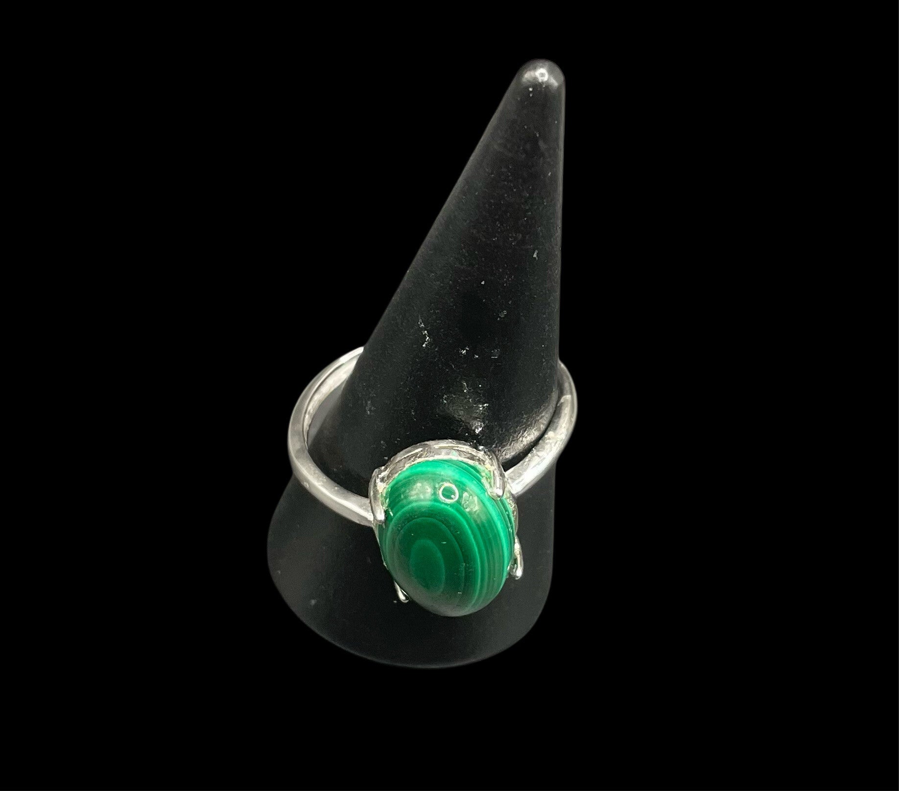 Bague réglable malachite