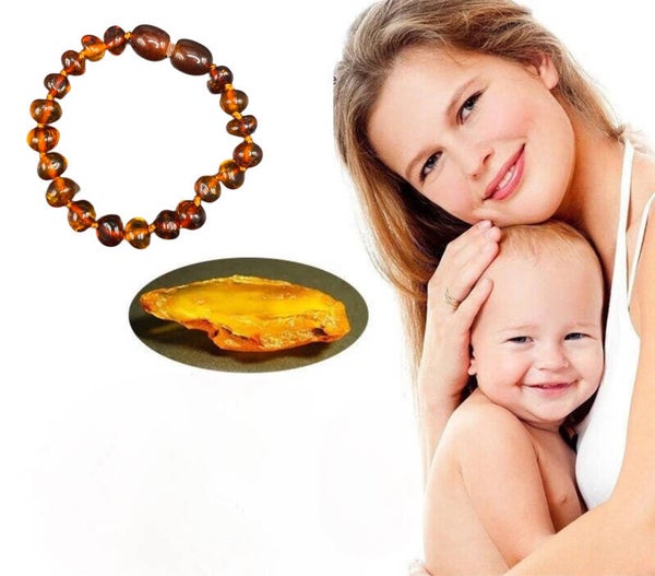 Bracelet bébé ambre baltique caramel