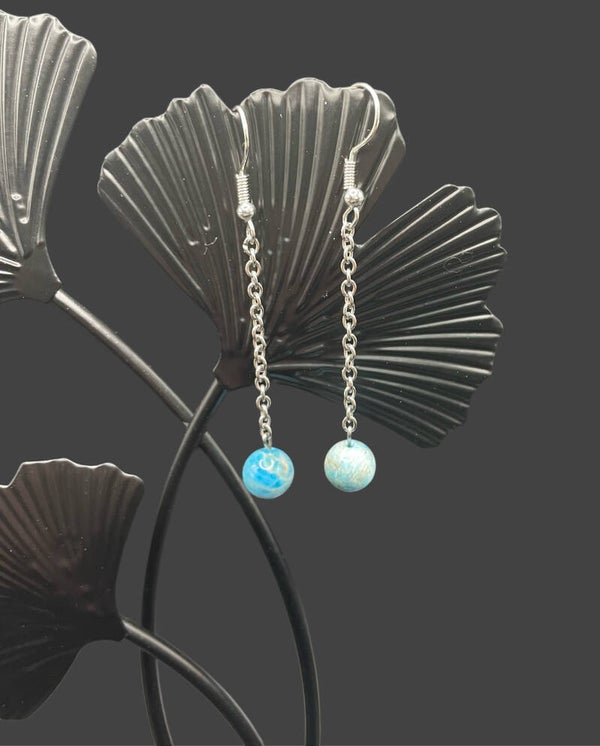 Boucles d’oreilles chaînette apatite