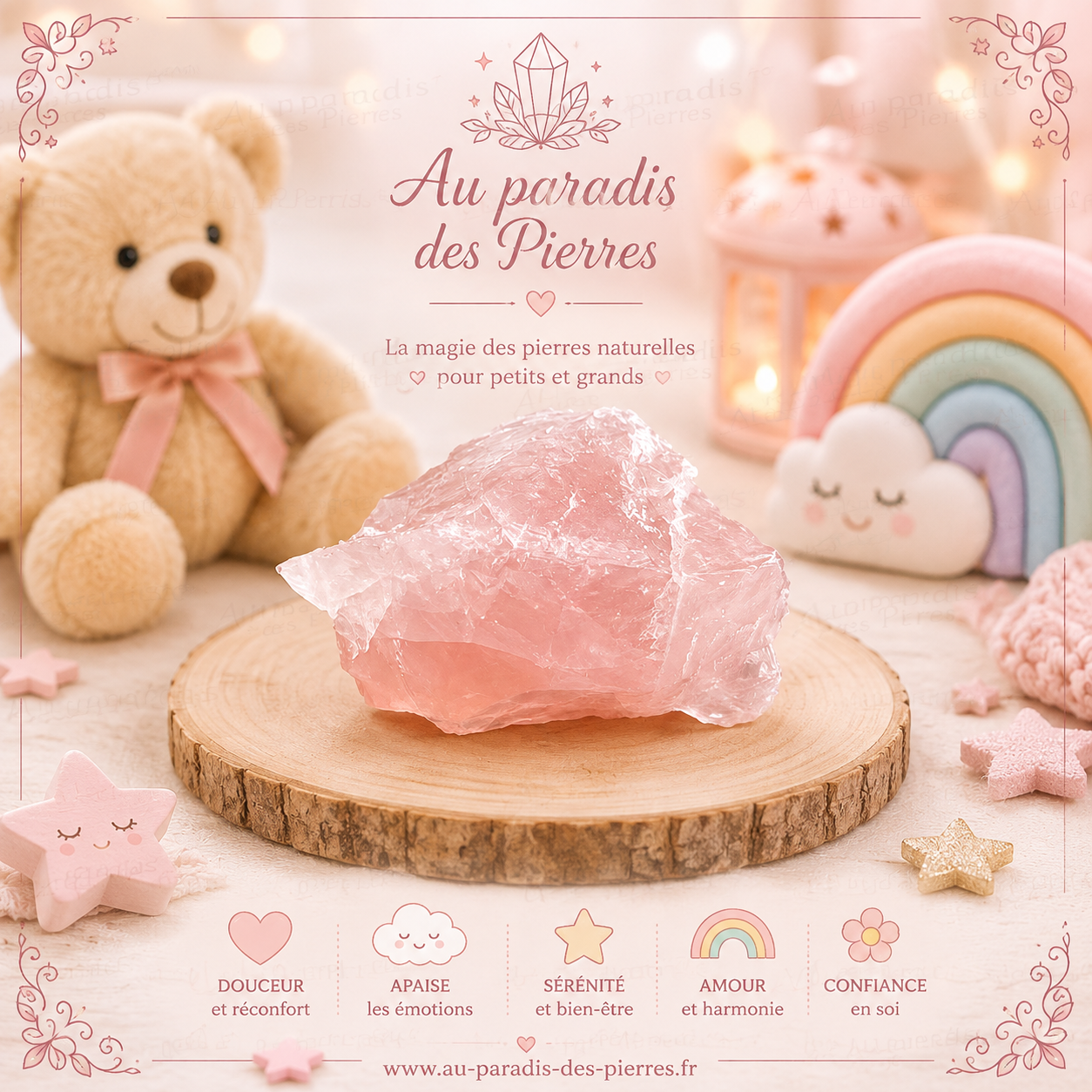 💫pierre brut quartz rose💫