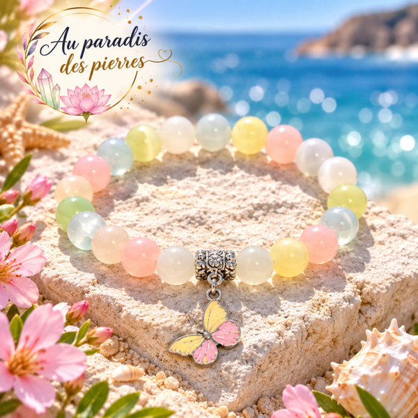 Bracelet sélénite arc en ciel