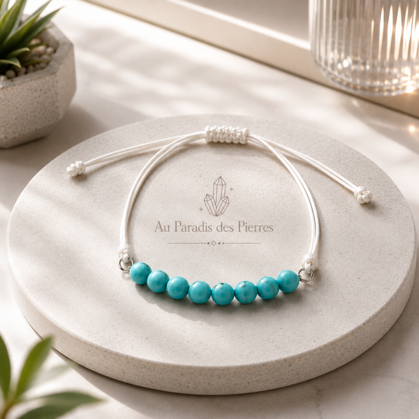 Bracelet réglable cordon turquenite