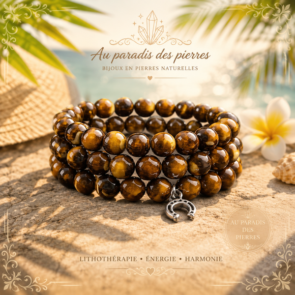 Bracelet multi tour œil de tigre