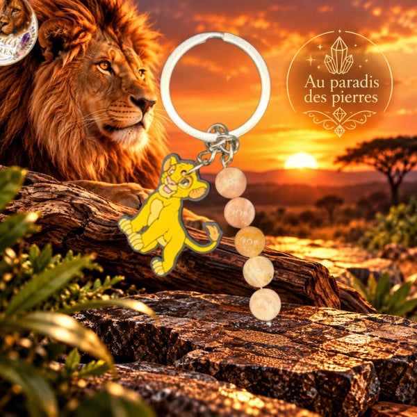 Porte clé roi lion pierre du soleil