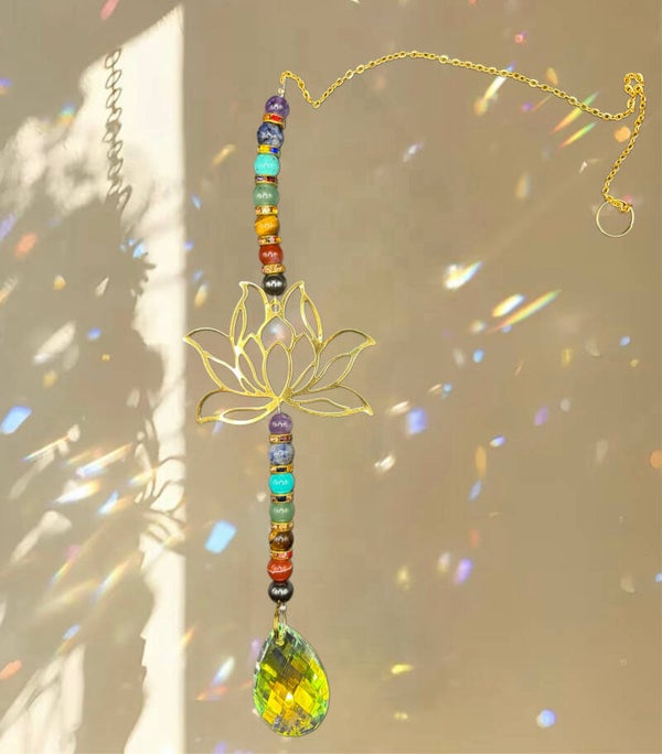 Attrape soleil 7 chakras modèle doré