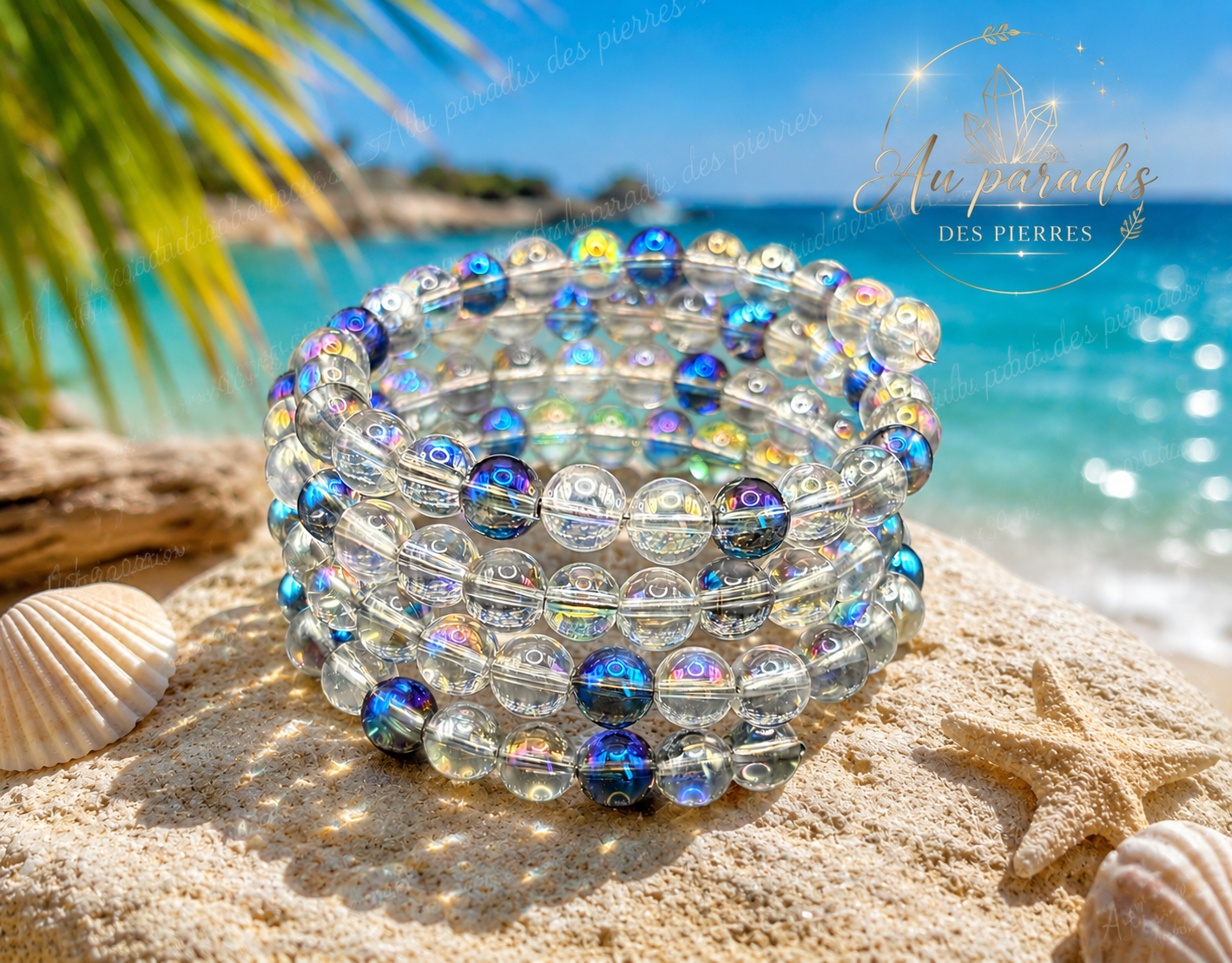 Bracelet multi tour aqua aura angel ET aqua aura bleu