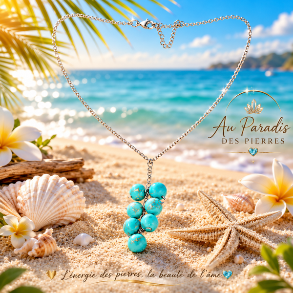 Chaîne et pierres turquoise