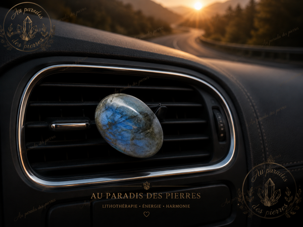 Clip voiture en labradorite