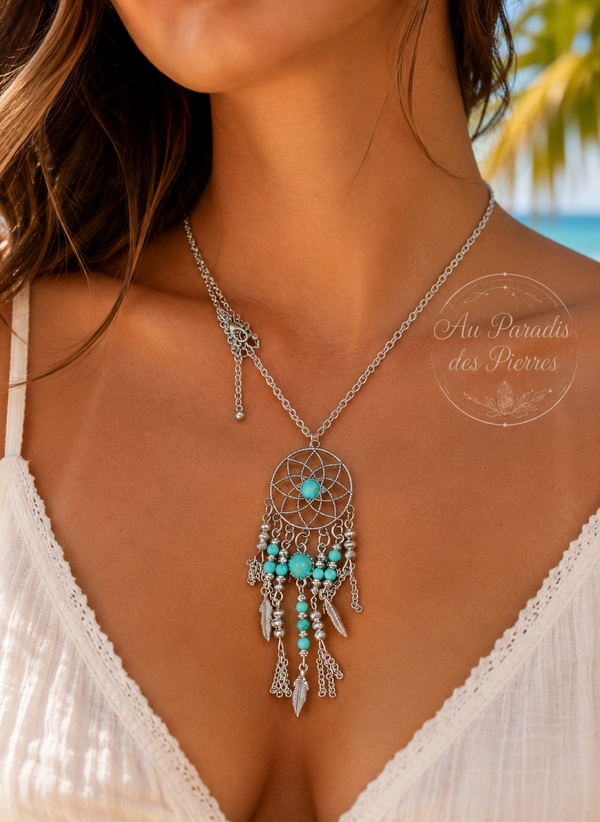 Pendentif attrape rêves turquenite