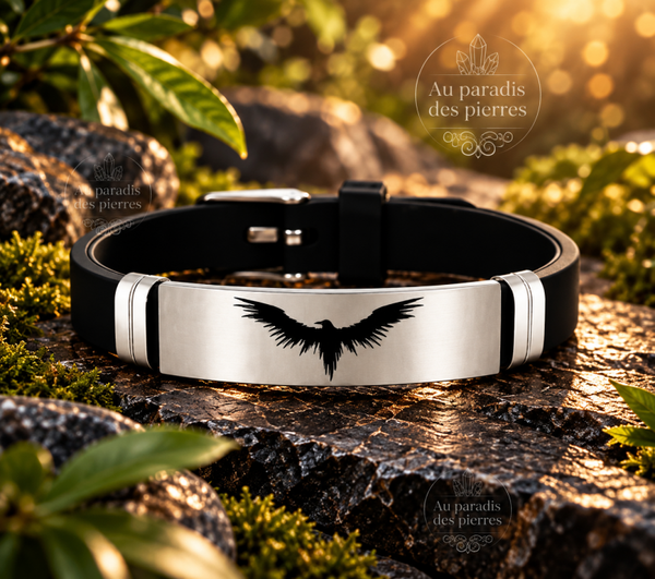 Bracelet Corbeau en acier inoxydable réglable