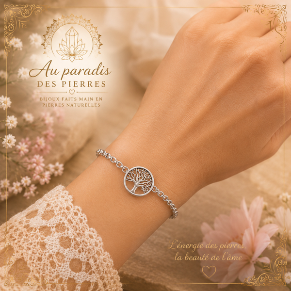 Bracelet arbre de vie acier inoxydable